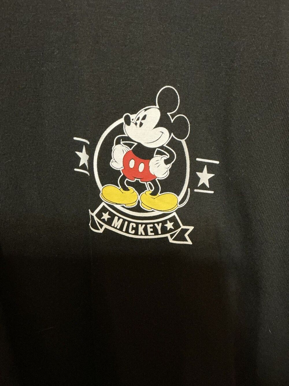 DISNEY Mickey Mouse 100% Cotton Black Gameday Sweatshirt Jersey Size XL (16/18) - Picture 2 of 4